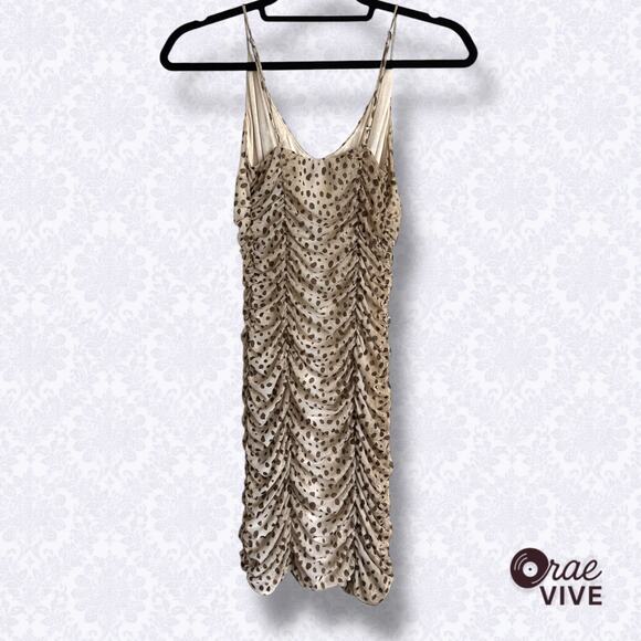 Urban Outfitters Ruched Animal Print Mini Dress XS - Picture 2 of 5